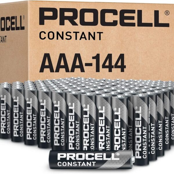 PROCELL Constant AAA Long-Lasting Alkaline Batteries (144 Pack), 10-Year Shelf Life, Bulk Value Pack for Consistent Moderate Drain Professional Devices