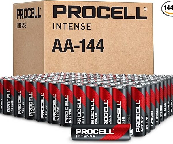 PROCELL Intense AA High-Performance Alkaline Batteries (144 Pack), 10-Year Shelf Life, Bulk Value Pack for High Power Professional Devices
